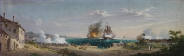 Eckernfoerde Das Seegefecht von Eckernforde par Anton Nissen Batailles navale Peinture à l'huile